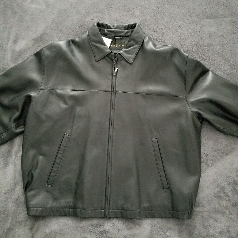 XXL black leather jacket